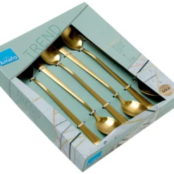 Amefa Austin 1410 Sorbetlöffel/Latte Macchiato Löffel Mattgold 6 Stück -Koch Klingen Verkaufsgeschäft AM1410AUTR06AV6 04 amefa scaled