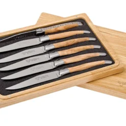Laguiole En Aubrac Steakmesser-Set 6-teilig Olivenholz