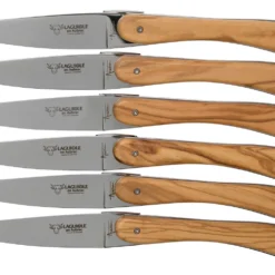 Laguiole En Aubrac Ecir Steakmesserset 6-teilig Olivenholz