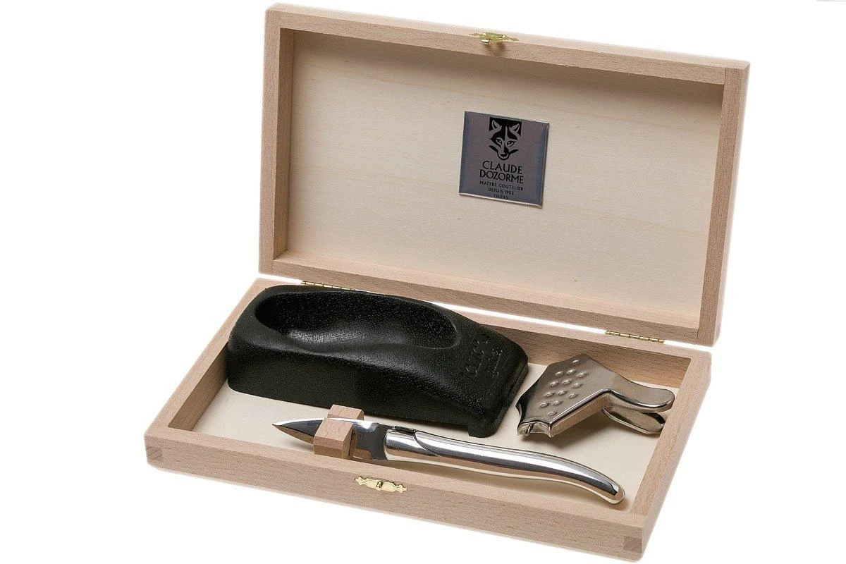 Claude Dozorme Laguiole Austernset, Poliertes Aluminium 3 Claude Dozorme Laguiole Austernset, Poliertes Aluminium