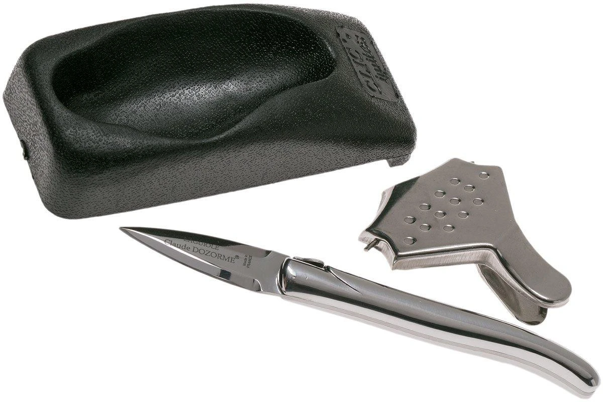 Claude Dozorme Laguiole Austernset, Poliertes Aluminium 4 Claude Dozorme Laguiole Austernset, Poliertes Aluminium – Bild 2