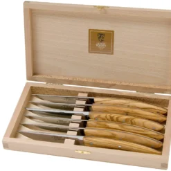Claude Dozorme Le Thiers Steakmesserset 6-teilig, Olivenholz -Koch Klingen Verkaufsgeschäft CD2 90 001 89 06 claude dozorme scaled