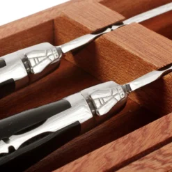 Fontenille Pataud 2-tlg. Steakmesserset Büffelhorn -Koch Klingen Verkaufsgeschäft FPLTC2PCN 04 fontenille pataud fpltc2pcn steakmessenset buffel d4