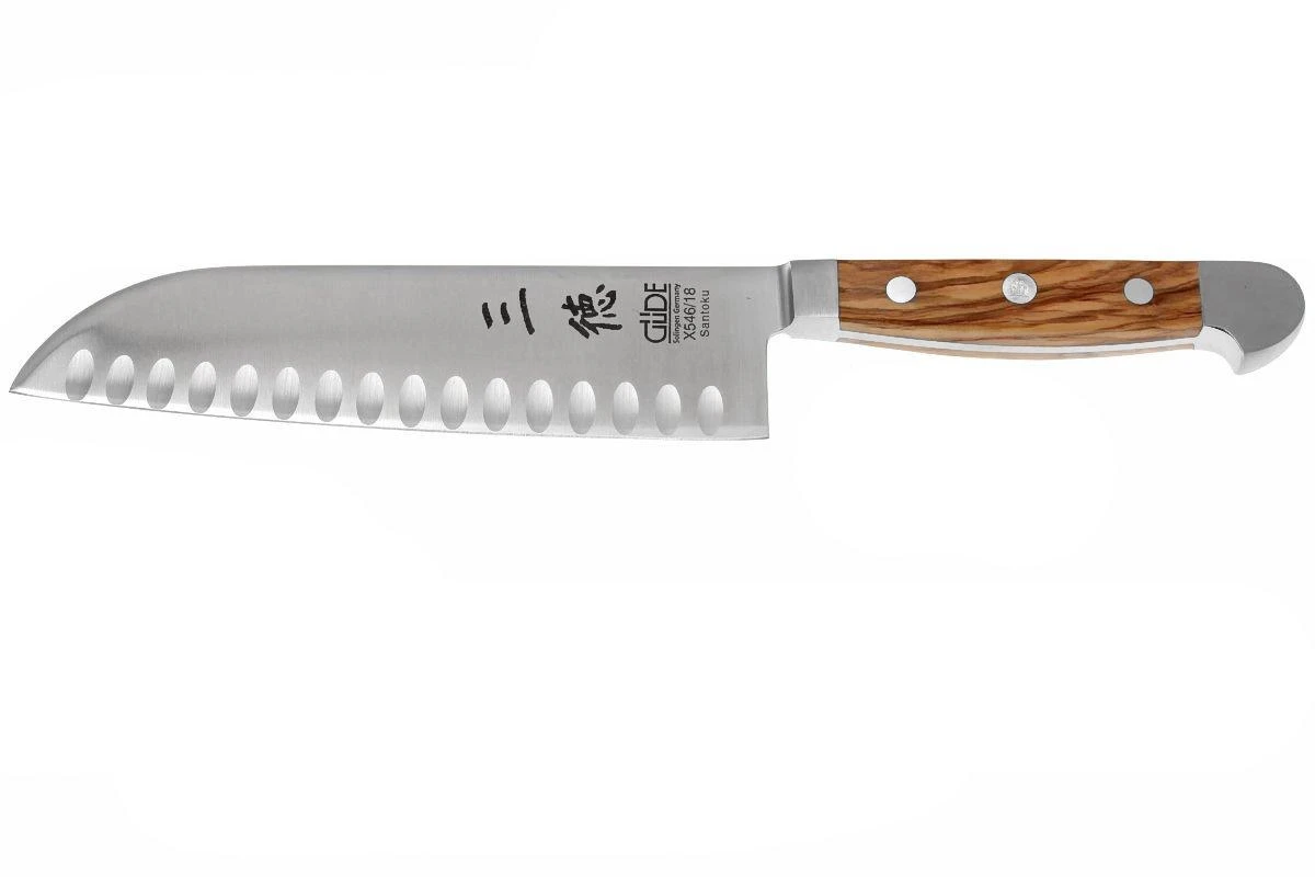 Güde Alpha Olive Santoku Mit Kullen, X546/18 3 Güde Alpha Olive Santoku Mit Kullen, X546/18