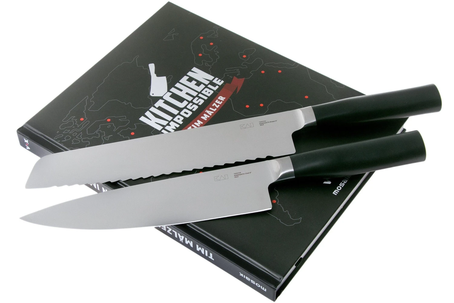 Kai Tim Malzer Kamagata Monster Set TMK-CB22, 2-teiliges Messerset: Kochmesser Und Brotmesser + Kochbuch 3 Kai Tim Malzer Kamagata Monster Set TMK-CB22, 2-teiliges Messerset: Kochmesser Und Brotmesser + Kochbuch
