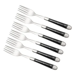 Forge De Laguiole FE62MINEB 6er-Set Tafelgabeln, Mattiert, Ebenholz