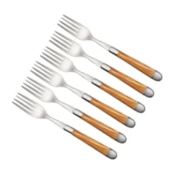 Forge De Laguiole FE62MINOL 6er-Set Tafelgabeln, Mattiert, Olivenholz