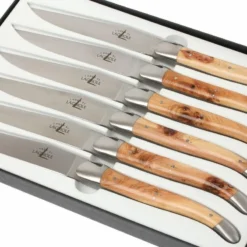 Forge De Laguiole, T62MINGE, Wacholderholz 12 Forge De Laguiole, T62MINGE, Wacholderholz -Koch Klingen Verkaufsgeschäft LAT62MINGE 03 forge de laguiole messenset t62minge d3