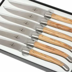 Forge De Laguiole, T62MINOL, Olivenholz -Koch Klingen Verkaufsgeschäft LAT62MINOL 03 forge de laguiole messenset t62minol d3