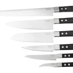 Maserin TEGI 2500TG02-N 6-teiliges Küchenmesser-Set Mit Rolltasche, Schwarz