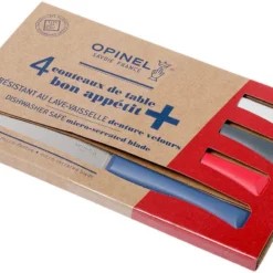 Opinel Bon Appetit+ Tafelmesser 4er-Set, Primo, Mikro-gezahnte Klinge -Koch Klingen Verkaufsgeschäft OP002048 02 opinel op002048 02