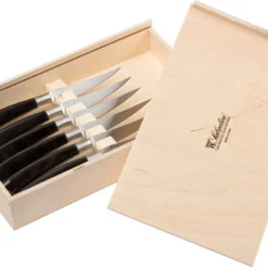 Saladini 6-teiliges Steakmesserset 23 Cm, Büffelhorn -Koch Klingen Verkaufsgeschäft SL4001PB6 03 saladini sl4001pb6 03