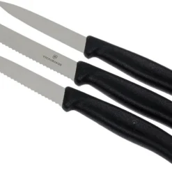 Victorinox SwissClassic Gemüsemesser Schwarz, 3-er Set, 6.7113.3