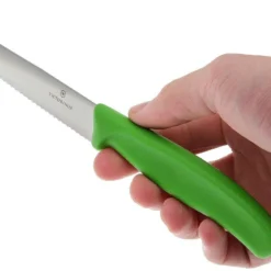 Victorinox SwissClassic Pizza-/Steakmesser Grün, 2 St., 6.7936.12L4B -Koch Klingen Verkaufsgeschäft VT6 7936 12L4B 04 victorinox steakmes groen vt vt6 7936 12l4b 04