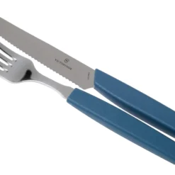 Victorinox Swiss Modern 6.9096.12W2.12, 12-teiliges Besteckset Mit Steakmesser, Blau