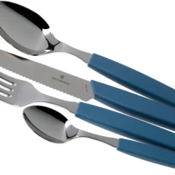 Victorinox Swiss Modern 6.9096.12W2.24, 24-teiliges Besteckset Mit Steakmesser, Blau
