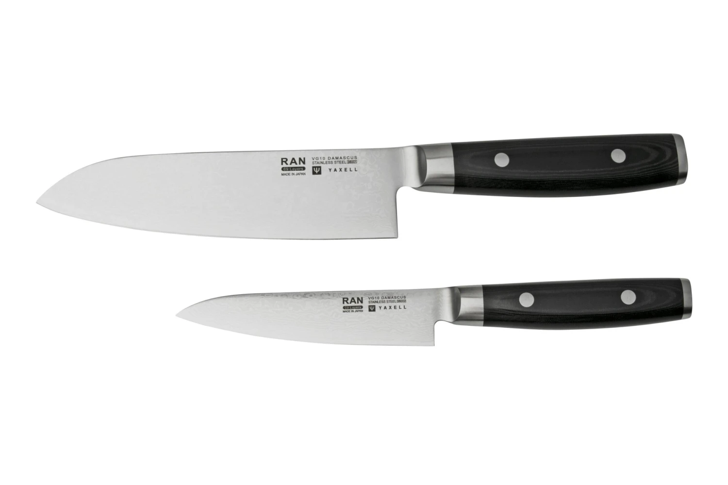 Yaxell Ran 36056, 3-teiliges Messerset Santoku 16,5 Cm, Universalmesser 12 Cm Und Messerschleifer 3 Yaxell Ran 36056, 3-teiliges Messerset Santoku 16,5 Cm, Universalmesser 12 Cm Und Messerschleifer