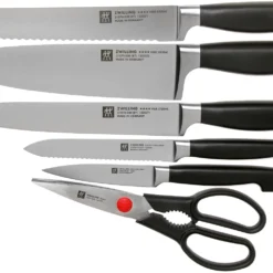Zwilling J.A. Henckels Four Star SharpBlock 35145-007, 7-teiliger Messerblock Schwarz Eschenholz -Koch Klingen Verkaufsgeschäft ZW35145 007 07 zwilling scaled
